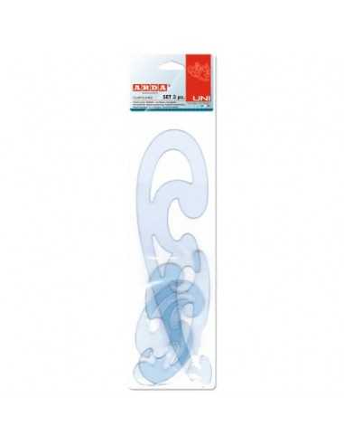 Set curvilinee ARDA Serie Uni polistirolo termoresistente grigio trasparente Conf. 3 pezzi - 29012