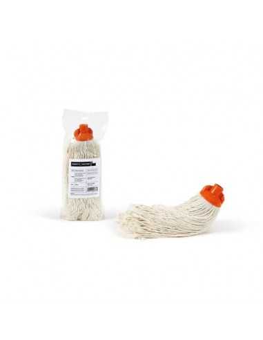 Mop in cotone Perfetto Factory 280 gr. bianco / coccia arancio 0024F