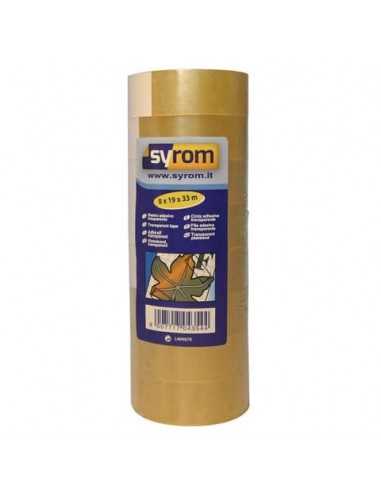 Nastro adesivo SYROM formato 19 mm x 33 m ppl trasparente torre da 8 rotoli - 4354