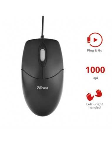 Mouse ottico a 3 tasti Trust Optical nero 16591