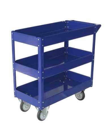 Carrello in acciaio Serena Group a 3 ripiani blu TC4103