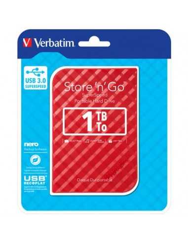 Hard Disk Esterno Verbatim Store 'n' Go USB 3.0 1 TB rosso - 53203