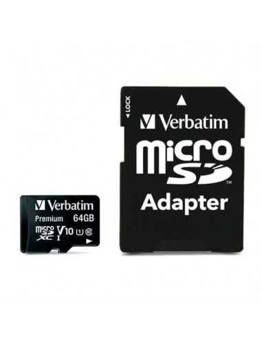 Flash memory card Verbatim micro sdhc - classe 10 con adattatore 64 GB 44084