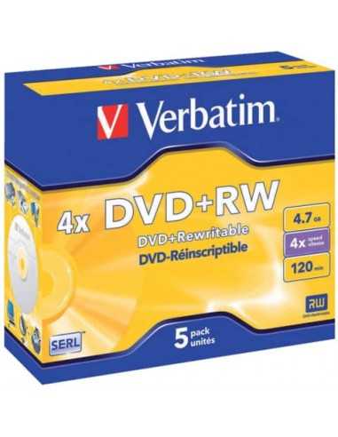 DVD+RW Verbatim 4x 4.7 GB Conf. 5 pezzi - 43229