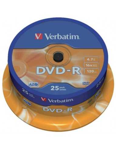 DVD-R Verbatim 16x 4.7 GB in confezione da 25 dvd - 43522