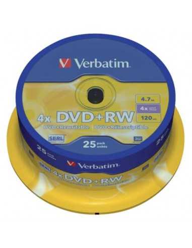 DVD+RW Verbatim 4x 4.7 GB in confezione da 25 dvd+rw - 43489