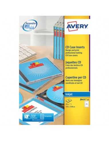 Copertine scrivibili per CD/DVD AVERY 151x118mm 25 fogli - J8435-25