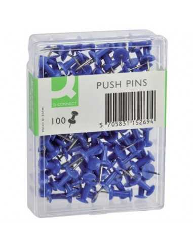 Spilli per bacheca Q-Connect blu Scatola da 100 pezzi - KF15269