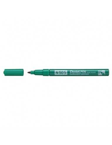 Marcatore permanente Pentel Pen N50S punta conica 3.8 mm verde N50S-D