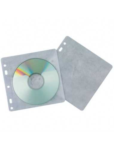 Tasca per CD/DVD Q-Connect polipropilene 120my con foratura conf. da 40 pezzi - KF02208