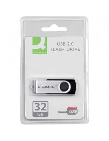 Chiavetta USB Q-Connect High Speed 2.0 nero 32 GB con cappuccio di protezione KF76970