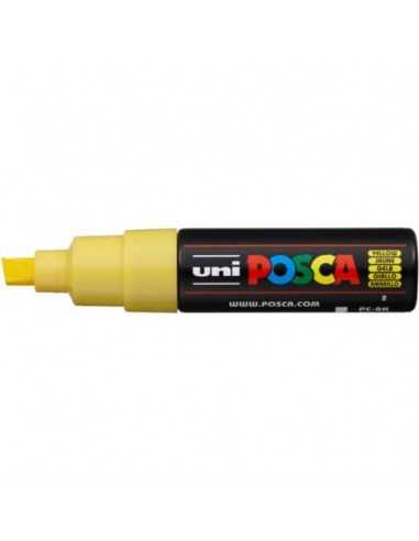 Marcatore a tempera POSCA Uni-Ball punta a scalpello 8 mm giallo M PC8K G