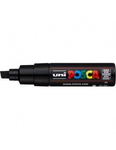 Marcatore a tempera POSCA Uni-Ball punta a scalpello 8 mm nero M PC8K N