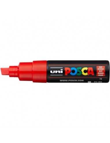 Marcatore a tempera POSCA Uni-Ball punta a scalpello 8 mm rosso M PC8K R