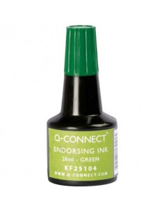 Inchiostro per timbri Q-Connect senza olio 28 ml verde KF25104