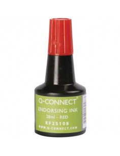 Inchiostro per timbri Q-Connect senza olio 28 ml rosso KF25108