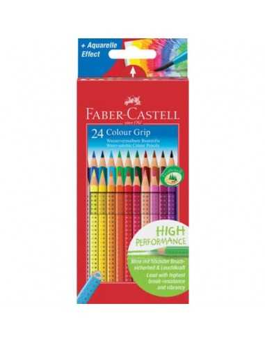 Matite colorate Faber-Castell Colour Grip  assortiti astuccio di cartone da 24 - 112424