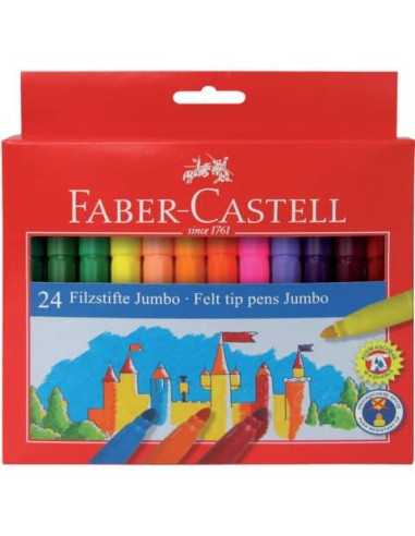 Pennarelli Faber-Castell CASTELLO Jumbo punta grossa 5 mm assortiti astuccio di cartone da 24 - 554324