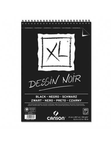 Album spiralato CANSON XL Black nero 150 g/m² 40 fogli A4 C400039086