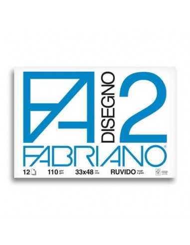 Album da disegno Fabriano F2 collato 1 lato 100 g/m² 12 33x48 cm ff. ruvidi 06000534