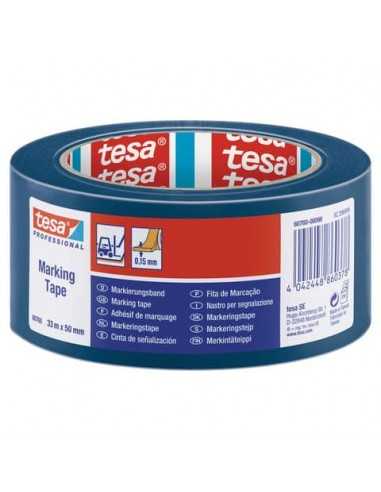 Nastro per segnalazioni in PVC tesa Tesaflex® 60760 rivestito gomma resina 50mmX33m blu - 60760-00098-15