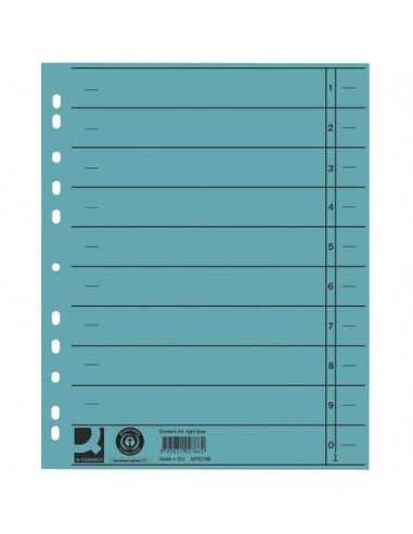 Separatore per archivio con perforazione universale Q-Connect 24x30 cm 230 g/m² blu conf. da 100 - KF02786