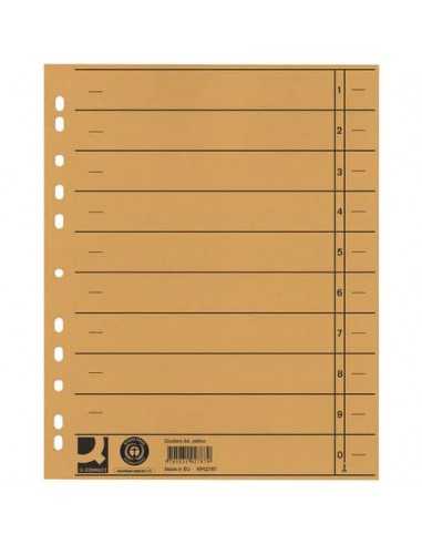 Separatore per archivio con perforazione universale Q-Connect 24x30 cm 230 g/m² giallo conf. da 100 - KF02787