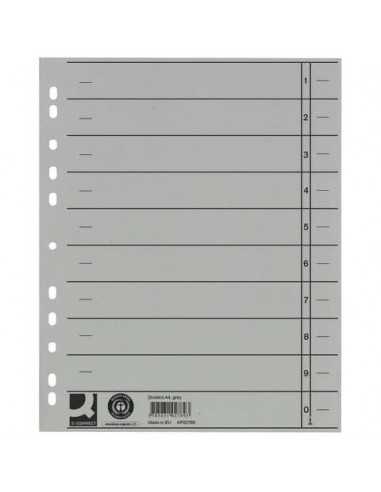 Separatore per archivio con perforazione universale Q-Connect 24x30 cm 230 g/m² grigio conf. da 100 - KF02789