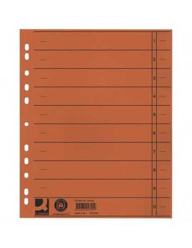 Separatore per archivio con perforazione universale Q-Connect 24x30 cm 230 g/m² arancio conf. da 100 - KF02790