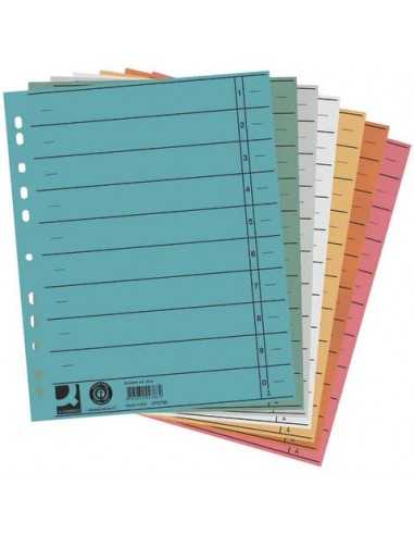 Separatore per archivio con perforazione universale Q-Connect 24x30 cm 230 g/m² assortiti conf. da 100 - KF00642