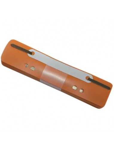 Pressini fermafogli adesivi Q-Connect 34x150 mm arancio conf. da 25 - 2012500610