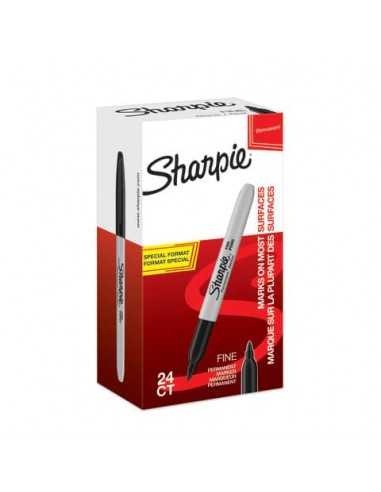 Marcatori permanente Sharpie Fine F punta conica 1 mm nero special pack 24 pezzi - 2077128