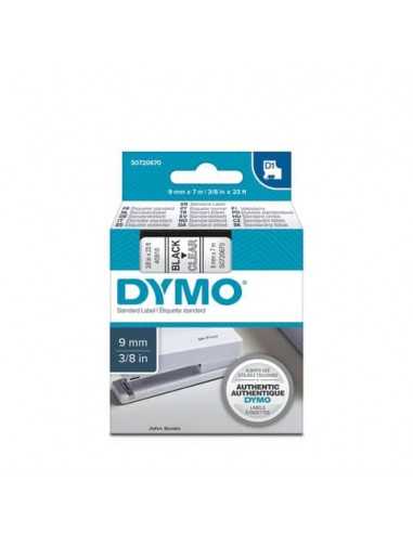 Nastro per etichettatrici Dymo D1 9 mm x 7 m nero/trasparente S0720670