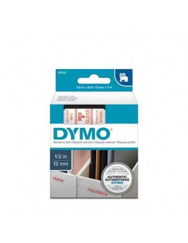 Nastro per etichettatrici Dymo D1 12 mm x 7 m rosso/trasparente S0720520