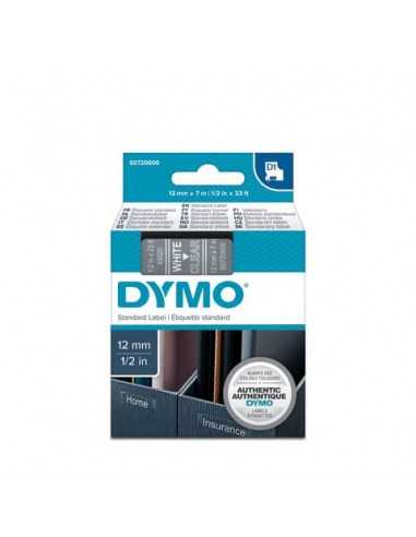 Nastro per etichettatrici Dymo D1 12 mm x 7 m bianco/trasparente S0720600