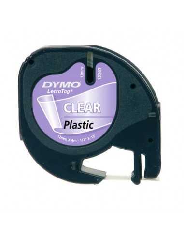 Nastro per etichettatrici Dymo LT plastica 12 mm x 4 m nero/trasparente S0721530