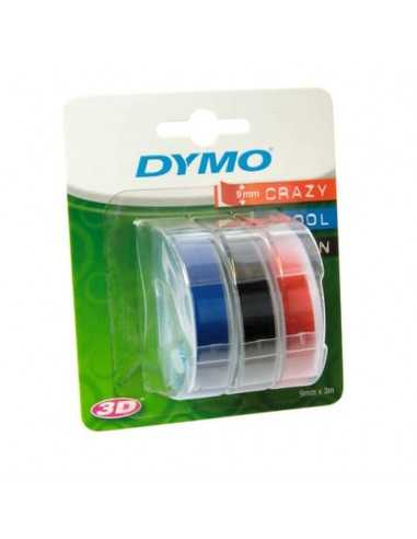 Nastri a rilievo per etichettatrici Dymo vinile 9 mm x 3 m assortiti blister da 3 - S0847750