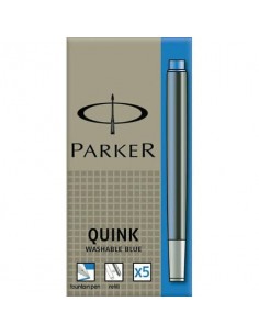 Cartucce inchiostro per stilografica Parker Quink blu confezione da 5 - 1950384