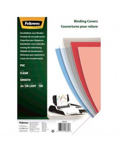 Copertine per rilegatrici FELLOWES Clear PVC A4 150my conf.100 pz - 5376001