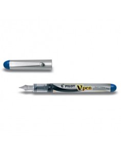 Penna stilografica usa e getta Pilot V-Pen Silver M blu tratto 0