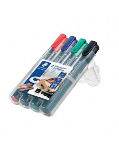 Marcatori punta a scalpello Staedtler Lumocolor permanent marker 350 astuccio da 4 pezzi - 350 WP4