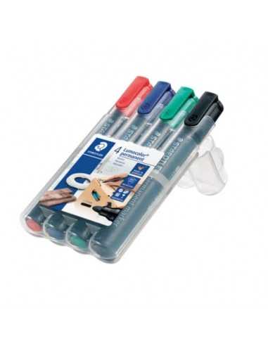 Marcatori permanente punta tonda Staedtler Lumocolor permanent marker 352 assortiti astuccio da 4 pezzi - 352 WP4