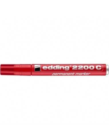 Marcatore permanente edding 2200 C punta scalpello 1-5 mm rosso 4-2200C002