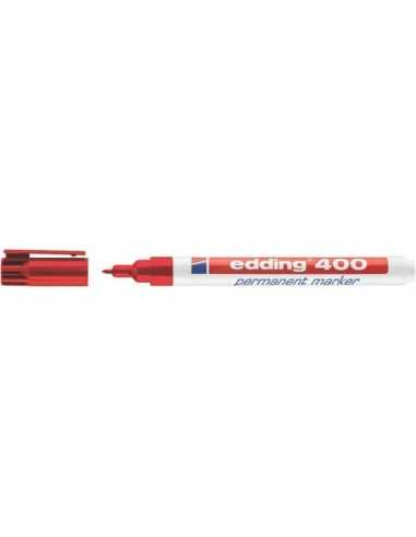 Marcatore permanente edding 400 punta conica 1 mm rosso 4-400002