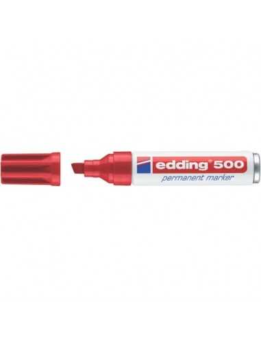 Marcatore permanente edding 500 punta scalpello 2-7 mm rosso 4-500002