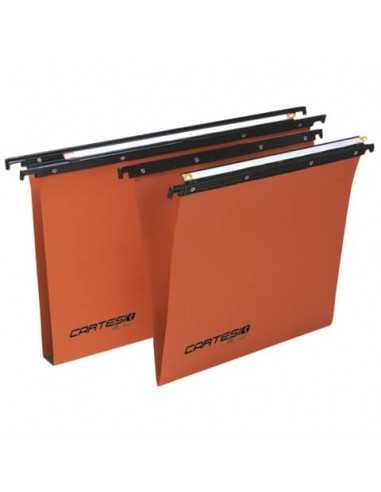 Cartelle sospese orizzontali per cassetti CARTESIO 38 cm fondo V arancio Conf. 50 pezzi - 100/380 -B2