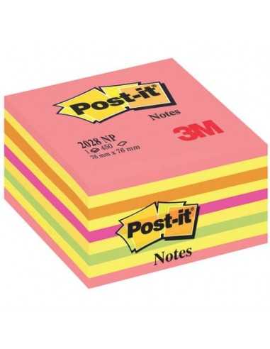 Foglietti riposizionabili Post-it® Notes Cubo Neon 76x76 mm 450 ff rosa neon 2028-NP