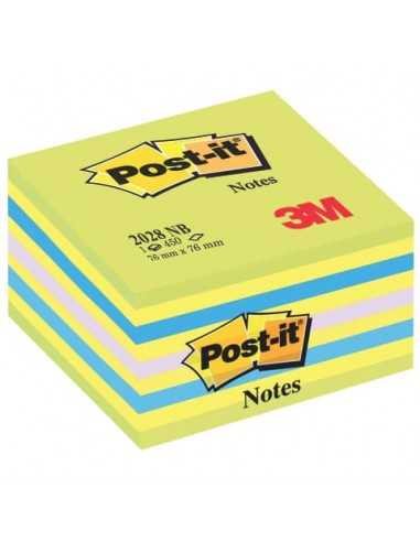 Foglietti riposizionabili Post-it® Notes Cubo Neon 76x76 mm 450 ff blu neon 2028-NB