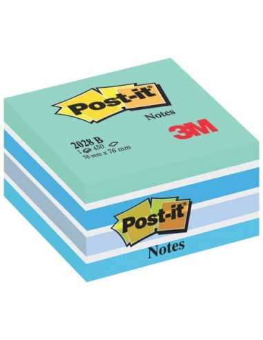 Foglietti riposizionabili Post-it® Notes Cubo 76x76 mm 450 ff blu pastello 2028-B