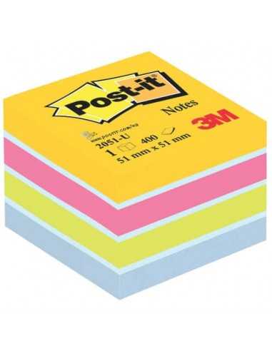 Foglietti riposizionabili colorati Post-it® Notes Minicubo Ultra 51x51 mm assortiti 400 ff - 2051-U